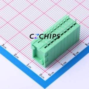 DB141V-2.54-10P-GN Spring Terminal Block Through hole Component (THT),P=2.54mm Connector 1x10P 2.54mm Green 10P - Product Image 2