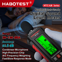 Sonometre numérique Habotest HT72B 30-130dB avec pondération C, précision de 2dB, protection IP65 pour l'industrie et les systèmes CVC