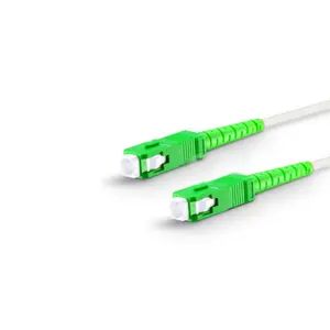 Kabel patch serat SC/APC-SC/APC G657A, kabel patch 1 mode tunggal 9/125 1 core 2m putih 2.0mm LSZH