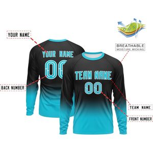 Camiseta de Béisbol Personalizada con Degradado, Manga Larga, Sublimada, Absorbente de Humedad, Uniforme Deportivo Unisex - Product Image 3
