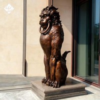 Décoration d'entrée de bâtiment commercial, sculpture en bronze personnalisée grandeur nature représentant une créature divine