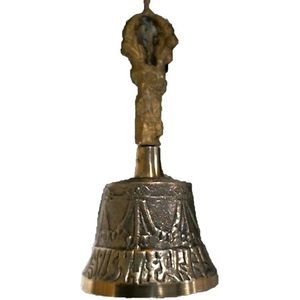 Brass Tibetan Buddhist Meditation Bell Dorje Set Home Decor Made Traditional Tibetan Formula 7 Metals Vastu/Feng Shui Compliant - Product Image 1