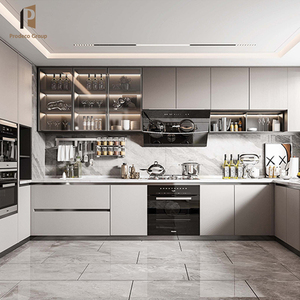 Armoire de cuisine <span class=keywords><strong>en</strong></span> aluminium Prodeco Armoire moderne Laque moderne Armoires de cuisine <span class=keywords><strong>en</strong></span> lambris Ensembles complets - Product Image 1