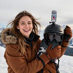 Cámara de Acción con Pantalla Dual de 2.0 Pulgadas, Video 1080p 4K, No Resistente al Agua, para Viajes, Uso en Casco de Motocicleta, con Tarjeta de 32GB, Gris - Product Image 4