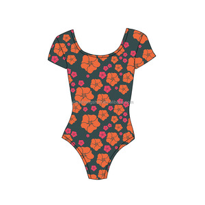 أزياء مخصصة هاواي مطبوعة للفتيات الصغيرات رومبير بلا أكمام نسيج اليوغا للأطفال ملابس جسم الطفل بذلة - Product Image 5