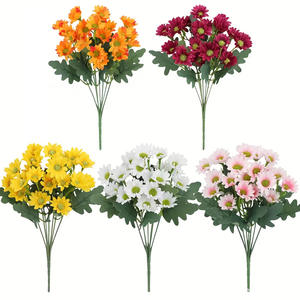 Injoy IJ049 Vente en gros de fleurs de tournesol artificielles modernes faites à la main en soie, 5 têtes, réalistes, respectueuses de l'environnement, pour Noël - Product Image 1