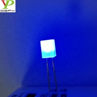 Stock d'usine de la Chine pas cher prix haute luminosité 557 5x5x7mm rectangle carré bleu diode led avec lentille diffuse laiteuse longues jambes