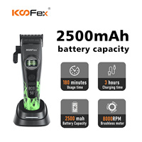 Set Gunting Rambut Profesional KooFex OEM/ODM DLC Blade Barber Hair Clipper dengan Motor Brushless Rotor Luar 8000RPM