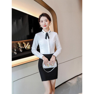 Blue Long Sleeve Shirt With Black Pants Set For Airline Uniform Business Work Wear Fall 2025 - Product Image 4