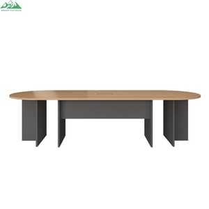 Larga vida útil Mesa de conferencia ovalada estándar útil Mesa de reunión de altura Moderna - Product Image 2
