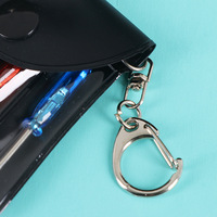 Pochette à outils en PVC noir avec fermeture à pression, logo personnalisé UIOWIO, mini kit d'outils, pochette de rangement pour tournevis, porte-clés, électronique