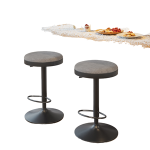 Tabourets de bar pivotants en fer rustique, robustes, légers, réglables en hauteur - Chaise de bar à dossier haut pour extérieur et hôtel - Product Image 1