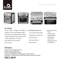 Four à convection tout-en-un, friteuse à air, grille-pain, 12L-30L, en acier inoxydable, électrique, sans huile, contrôlé par application