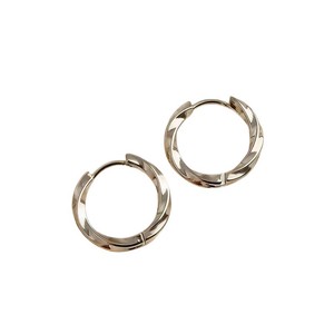 Boucles d'oreilles Mobius en acier titane, vente en gros transfrontalière Europe et États-Unis, avec anneau torsadé et fermoir d'oreille - Product Image 5