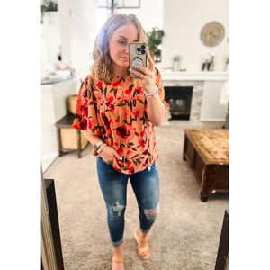 2025 2025 blusas de picardías bohemias florales para mujer, blusas informales elegantes de verano, mangas cortas de campana, patrón bordado, talla XL, ODM - Product Image 2