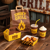 Caja de Embalaje para Papas Fritas con Logotipo Personalizado, Contenedor de Comida Rápida, Caja para Nuggets de Pollo Frito, Papas Fritas, Palomitas de Maíz, Juego de Contenedores de Alimentos