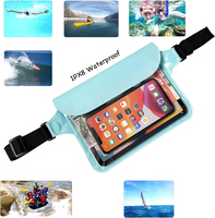Sac banane étanche avec fermeture éclair, écran tactile transparent, sacs pour téléphone portable, sangle de taille réglable, voyage, plage, natation, bateau