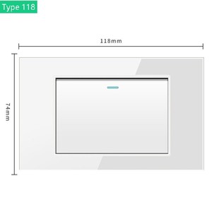 Interruptor de pared estándar americano tipo 118, panel de vidrio templado blanco, interruptor de botón de reinicio de dos vías. - Product Image 3