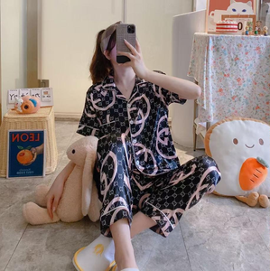 Pyjama cardigan de luxe à la vente chaude pour femmes, manches courtes, vêtements de maison, doux et lisse, <span class=keywords><strong>grande</strong></span> <span class=keywords><strong>taille</strong></span> pour l'été - Product Image 6