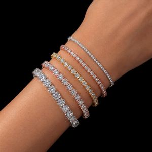 High Quality Pass Diamond Tester Hiphop 925 <b>Sterling</b> <b>Silver</b> Brilliant Cut Gold Plated 2mm 3mm 4mm 5mm 6.5mm Moissanite <b>Bracelet</b> - Product Image 3