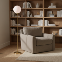 Lampe sur pied chic en fer avec globe en verre givré rose, LED, base E27, design nordique moderne, lumière blanc chaud pour salon
