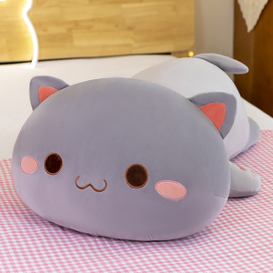 Carino di grandi dimensioni morbido nero e bianco pesca gatto sdraiato posa coppia stile regalo perfetto ragazze pesca gatto peluche giocattoli - Product Image 5