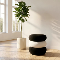 Chaise de coiffeuse couleur crème pour chambre à coucher, tabouret pour filles, luxe léger, tissu en laine d'agneau, structure en bois