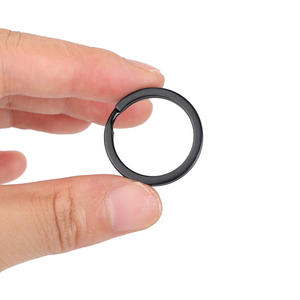 Anillo de Llaves de Acero Inoxidable Resistente, Anillo de Llaves Plano Electrochapado en Negro de 25 mm y 30 mm para Llaves, Mosquetones y Accesorios de Bricolaje - Product Image 1