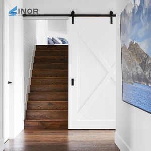 Space Saving Design Perfect for Limited Space Improves Room Utilization Practical Solid Wood <b>Barn</b> <b>Door</b> for Home - Product Image 6