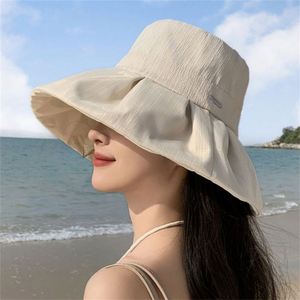 Women New Big Brim Bucket <b>Hat</b> Spring Summer Travel Sun Protection Bucket <b>Hat</b> - Product Image 1