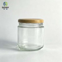 Pot en verre vide de 250 ml à paroi droite et faible hauteur, avec couvercle à vis, récipient alimentaire pour conserves maison, achat en gros