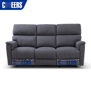Canapé de salon inclinable manuel 3 places MANWAH CHEERS, revêtement en tissu Euro - Product Image 2