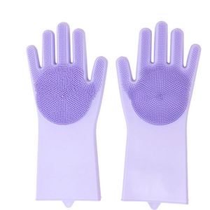 Kitchen Dishwashing Cleaning <b>Silicone</b> Scrubber Glove Household Scrubber Kitchen Clean <b>Tool</b> Sponge Dish Washing Glove - Product Image 1