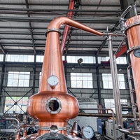 Équipement de distillerie multifonctionnel en cuivre TP2 complet Alambic de liqueur de 500 litres pour le traitement de l'alcool de spiritueux