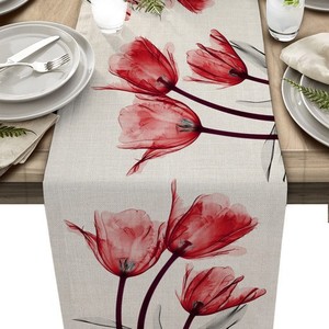 Paquete de 4 Manteles de Plástico con Diseño Floral de Tulipanes y Lavanda para Primavera/Verano, 51x86 Pulgadas - Product Image 5