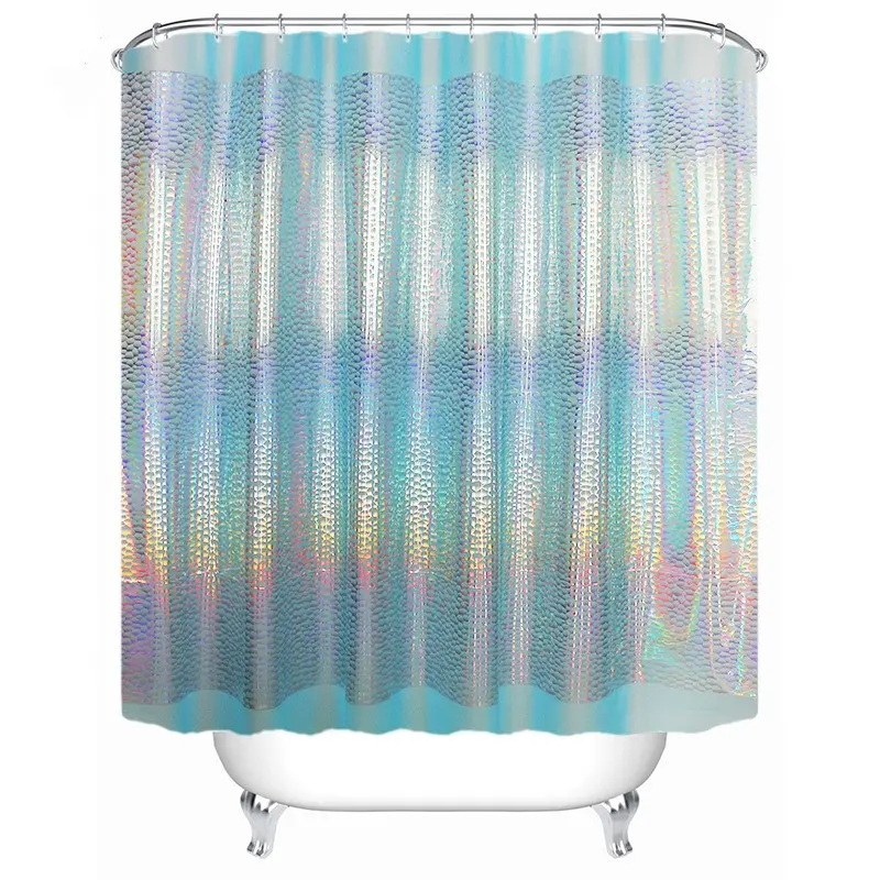 custom low price shower curtain set With Rust-Resistant Grommets Holes transparent peva shower curtain