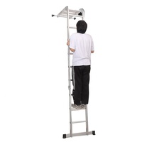 Escalera de aluminio multiusos EN131 Escalera plegable multiusos resistente de 3,7 m con bisagras de bloqueo de seguridad