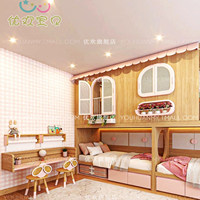 Lit superposé minimaliste en bois massif pour enfants, trois lits pour enfants, design créatif, lits cabane avec bureau