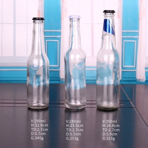 Commercio all'ingrosso 330ml 500ml trasparente di <span class=keywords><strong>vetro</strong></span> juicer bevande bottiglia di <span class=keywords><strong>birra</strong></span> con tappo a corona - Product Image 4