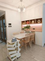 Lemari Samping Terintegrasi Hemat Ruang, Booth Makan Kustom dengan Kabinet Penyimpanan All-in-One untuk Dekorasi Ruang Makan Rumah Tangga