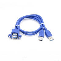 50Cm Port USB 3.0 Perempuan Dapat Ditumpuk Ganda Ke Motherboard Kabel Header 20Pin