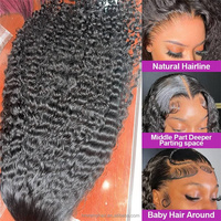 Prix de gros Perruques 100% Cheveux Indiens Vierges 13x4 20 pouces Full Lace Front Densité 180% Couleur Noire Lisses Ondulées Transparentes