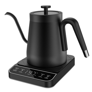 Hervidor de cuello de cisne de acero inoxidable con control de temperatura y apagado automático, mantiene el calor por 24 horas, color negro - Product Image 1