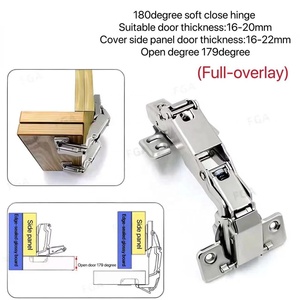 Bisagras Hidráulicas Ajustables de 180 Grados para Puertas de Armario, Bisagras Ocultas de Cierre Suave para Armarios, Talleres y Baños - Product Image 3