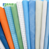 Tissu en coton sergé de haute qualité avec conception de grille de 1 cm Techniques tissées de vêtements de travail antistatiques solides pour plusieurs scénarios