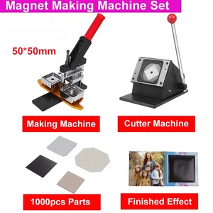 Km nóng bán vuông 50x50mm tùy chỉnh Pin ảnh tủ lạnh nam châm nút làm máy sản xuất nút Máy Kit - Product Image 3