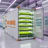 Grande Usine de Culture Intelligente Clé en Main en Conteneur, Système de Contrôle Climatique, Culture Verticale Hydroponique, Culture Commerciale de Légumes