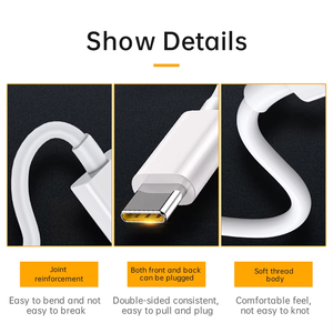 White 7wire Type-<b>C</b> Data Cable Fast <b>Charging</b> Cord PVC Jacket 12 Months Warranty for Mobile Phone Computer - Product Image 4