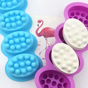 4 Compartment Massage Bar Silicone Cake Mold Silicone Soap Mold With Single-hole Moulds