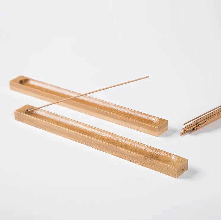 Wholesale Custom Bamboo Wood Incense Sticks Holder Ash Catcher Agarbatti Stand Incense Burner For Bedroom Decoration